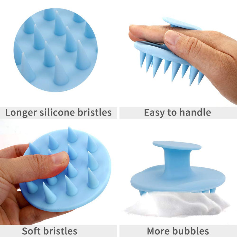 Ithyes Scalp Massager, Hair Shampoo Brush With Soft Silicone Bristles, Dandruff Treatment, Head Scrubber Comfortable For All Hair Types Of Curly Girls, Women, Men, Kids, Pets (Blue) - NewNest Australia