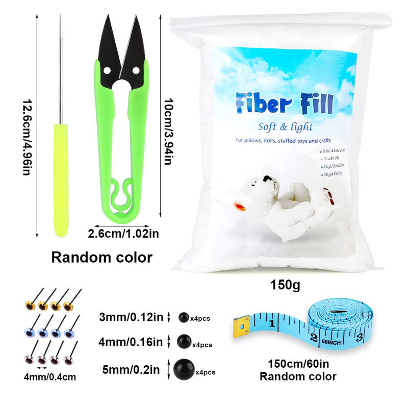 150g Polyester Fill, Premium Polyester Fiberfill, Recycled Polyester Fiber, High Resilience Stuffing for Pillow Filling, Dolls DIY, and Home Decoration Projects 5.29oz - NewNest Australia