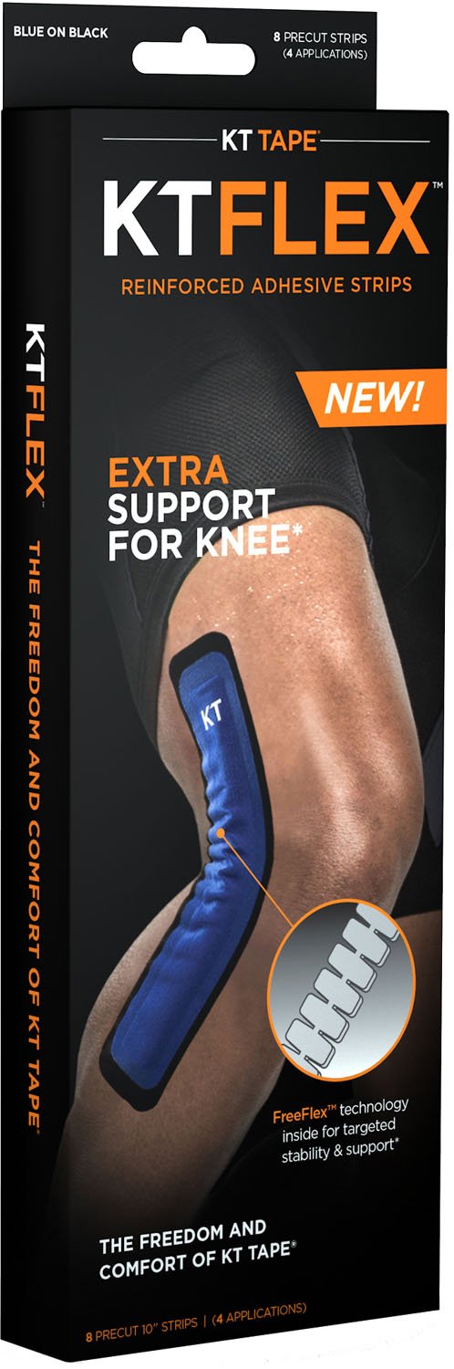 KT Tape KT Flex Reinforced Adhesive Strips for Knees, 8 Pre cut 10 inch Strips, Blue - NewNest Australia