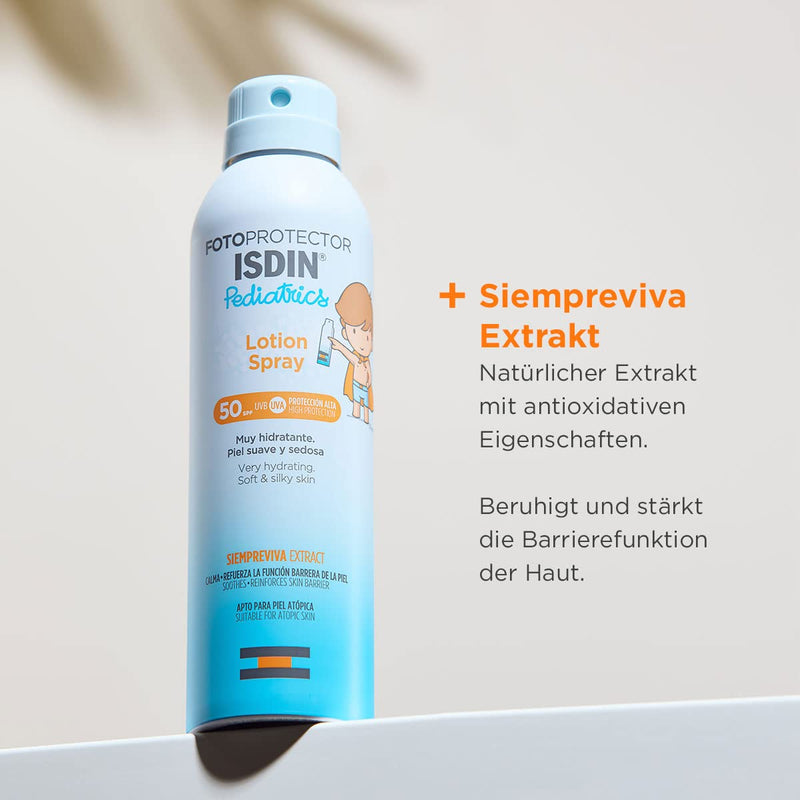 ISDIN Fotoprotector Pediatrics Lotion Spray SPF 50 (250ml) | Light protection spray SPF 50 | Pediatric and dermatologically tested 250 ml (pack of 1) - NewNest Australia