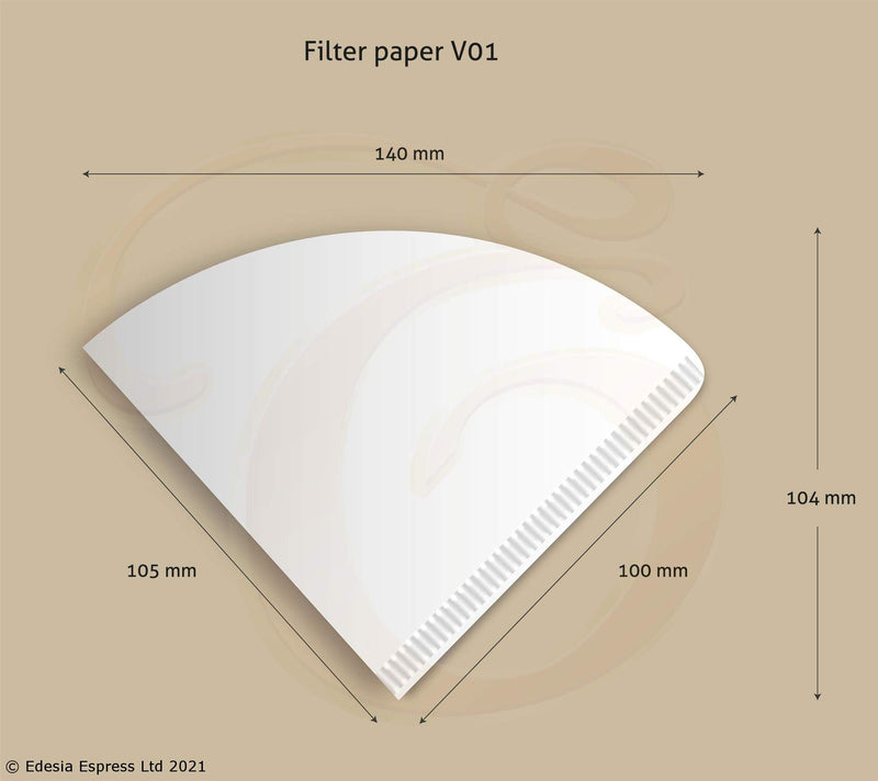 100 Size V01 White Coffee Filter Papers, Compatible with Hario V60 Size 01 by EDESIA ESPRESS - NewNest Australia