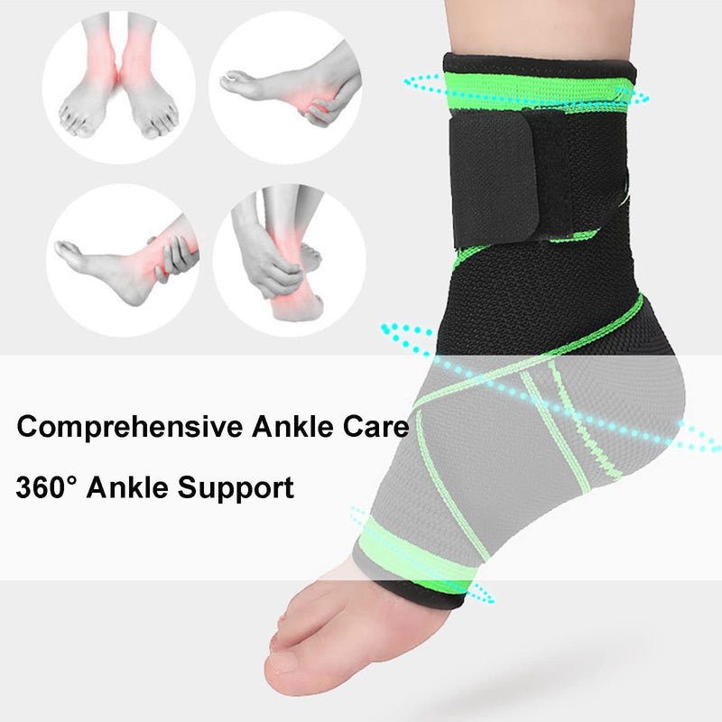 Ankle Support Brace, Foot Heel Support Compression Socks Bandage Adjustable Straps Splint For Achilles Tendonitis Plantar Fasciitis Sprained Ankle Running Sports Protection and Pain Relief(L 1 pack) - NewNest Australia