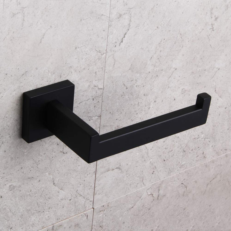 GERZWY Bathroom Hardware Accessories Sets Matte Black SUS304 Stainless Steel Bath Shower Set 2-Pieces(Toilet Paper Holder Towel Ring) Contemporary Style FG1656-2BK - NewNest Australia