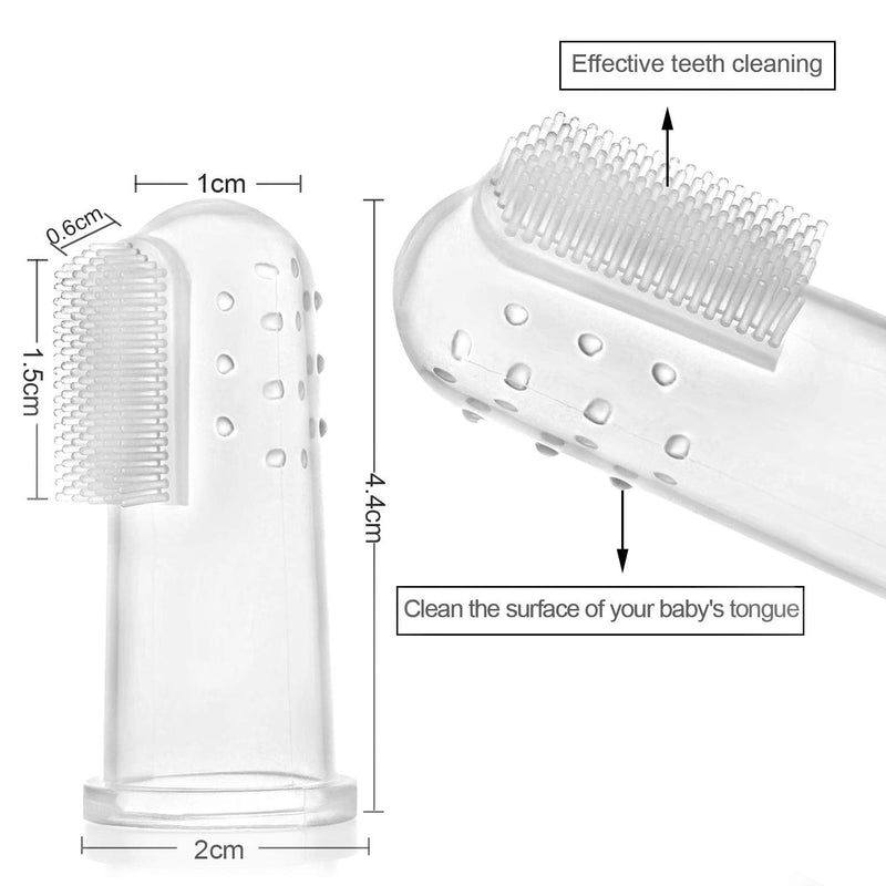Hbselect Pack Of 6 Baby Finger Toothbrush, Baby Tongue Cleaner, Dental Care, Silicone Oral Care With Storage Box, Teeth Brushing, Massage For Oral Cavity, 0-24 Months - NewNest Australia