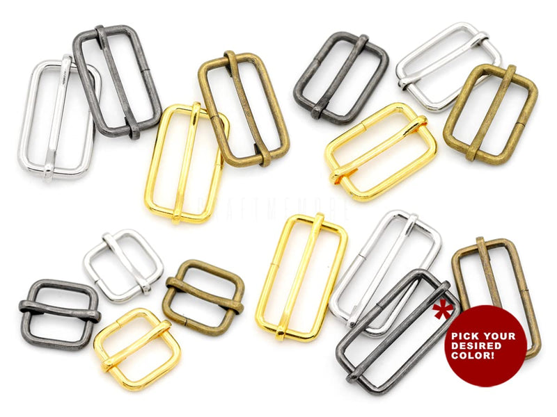 CRAFTMEMORE Triglide Slider 1 1/4", 1 1/2" Belt Keeper Movable Bar Slider Strap Adjuster Rectangle Strap Keeper Purse Making (1 1/2" x 10 pcs, Gold) 1 1/2" x 10 pcs - NewNest Australia