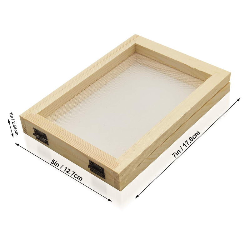 Worown Natural Wooden Paper Making Papermaking Mould, 5 x 7 inch Screen Printing Frame for DIY Paper Craft and Dried Flower Handcraft 5*7 inch - NewNest Australia