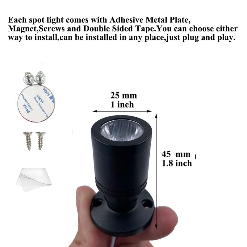 Taysing LED Spot Light Indoor Picture Lights Art Lights Accent Lights Little Spotlight Up Lights for Painting Picture Plants Jewelry Showcase Model Display Shelves Under Cabinet(Cold White-2 Pack) Cold White-2 Pack - NewNest Australia