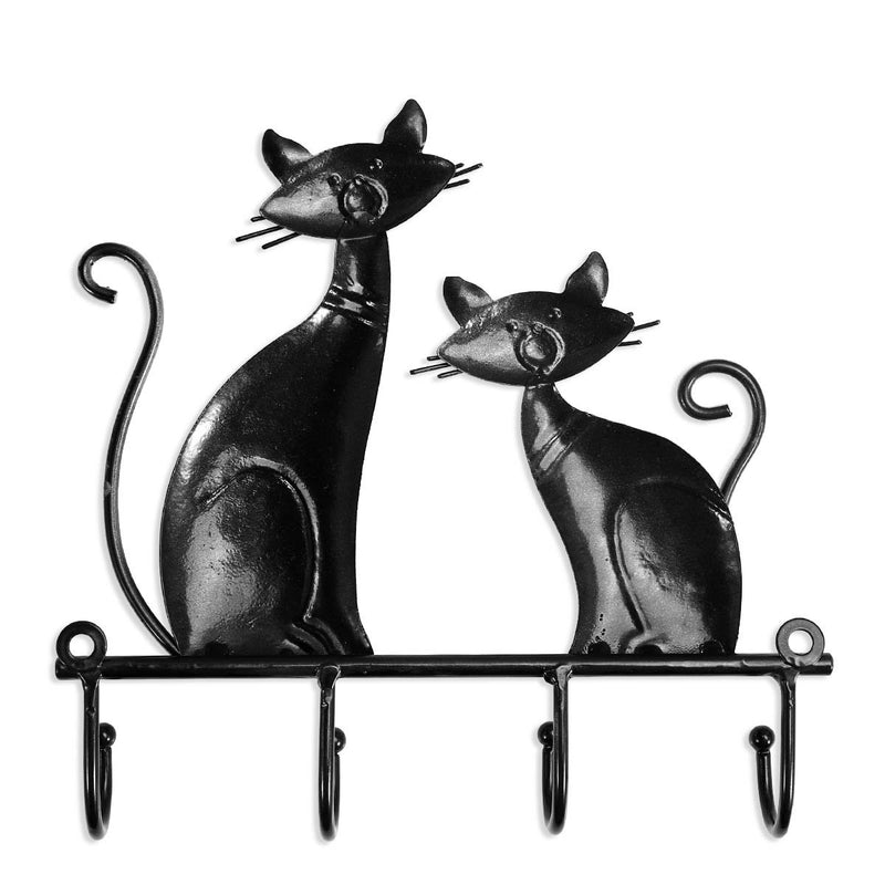 NewNest Australia - Tooarts Wall Mounted Key Holder Iron Cat Wall Hanger Hook Decor 4 Hooks for Coats Bags Wall Mount Clothes Holder Decorative Gift 