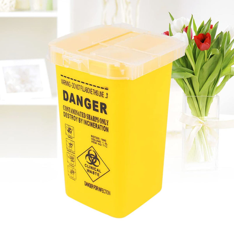 Healifty Box Of 4 Medical Yellow Household Waste And Syringe Cans Daily For Outdoor Use Dermaplane Supplies Test Basket Designed Equipment Sharp Container Size Lid - NewNest Australia