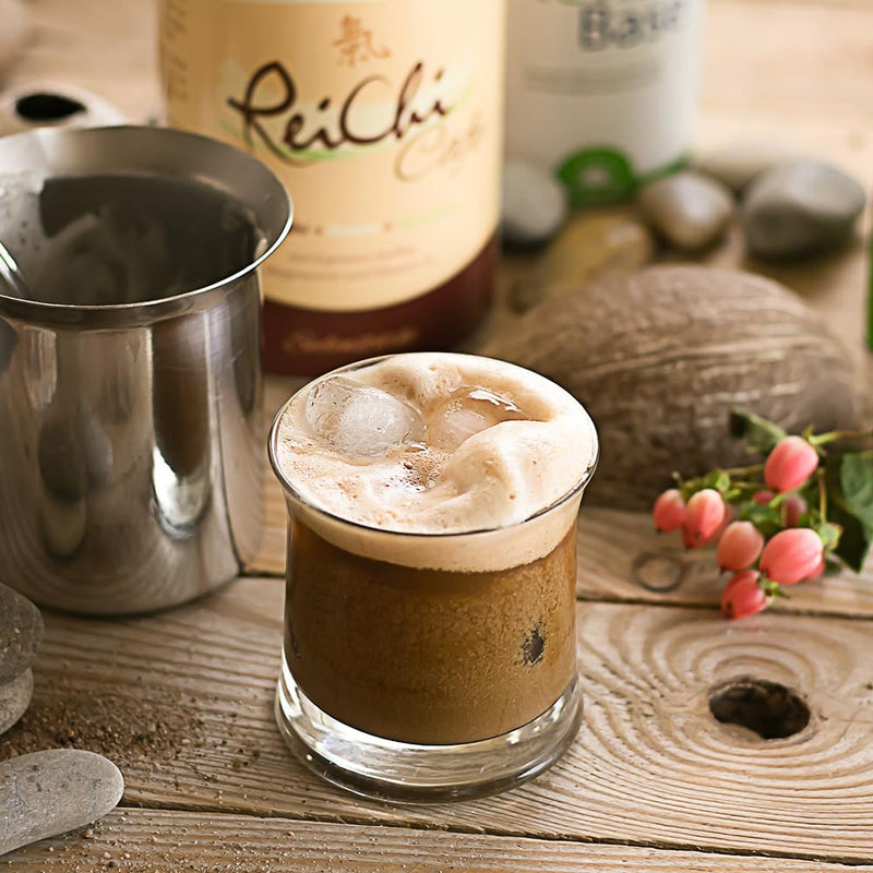 ReiChi Cafe I 400 g, 80 cups I exotic coffee enjoyment I reishi mushroom, ginseng & coconut I caffeine from guarana and coffee I magnesium + B12 I nerves, less fatigue¹ I vegan, without additives 400 g (pack of 1) - NewNest Australia