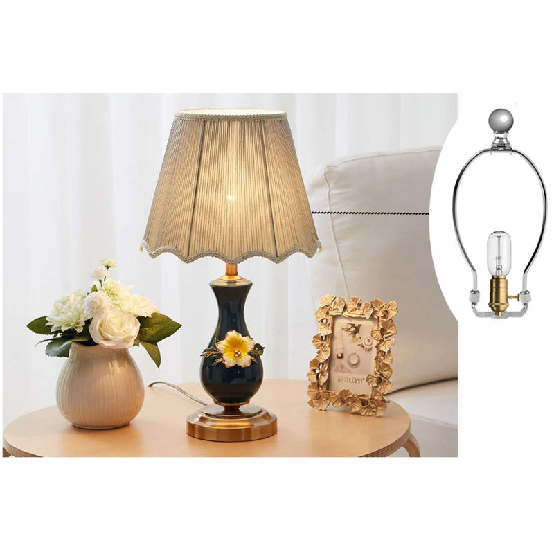 OZXNO 2-pack 6 Inch Lamp Shade Harp Holder Horn Frame Lamp Shade Bracket with Light Base and Ball Lamp Finial DIY Lighting Replacement Accessories for Table/Floor Lamps (Sliver) - NewNest Australia