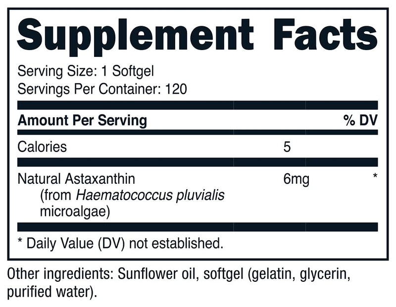 Nutricost Astaxanthin 6mg, Non-GMO and Gluten Free, 120 Softgels (4 Month Supply) - NewNest Australia