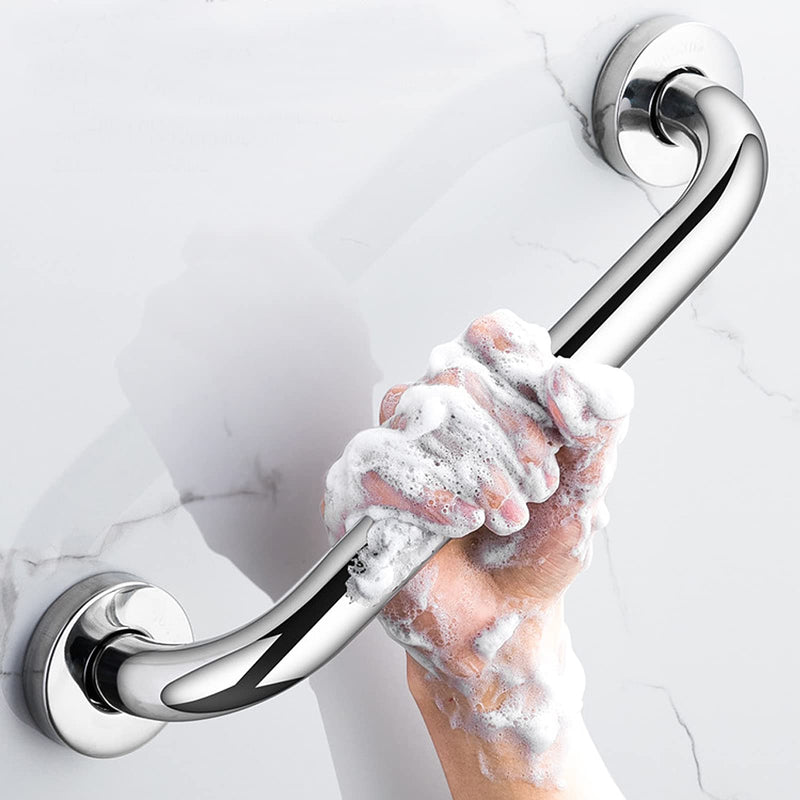 2 Pack Anti-Slip Shower Grab Rails for Bathroom, Chrome Stainless Steel Hand Rail - Safety Disability Aid & Equipment Bath Handles, Bathroom Grab Rail for Toilet, Stairs (16 Inch, Silver) 16 Inch - NewNest Australia