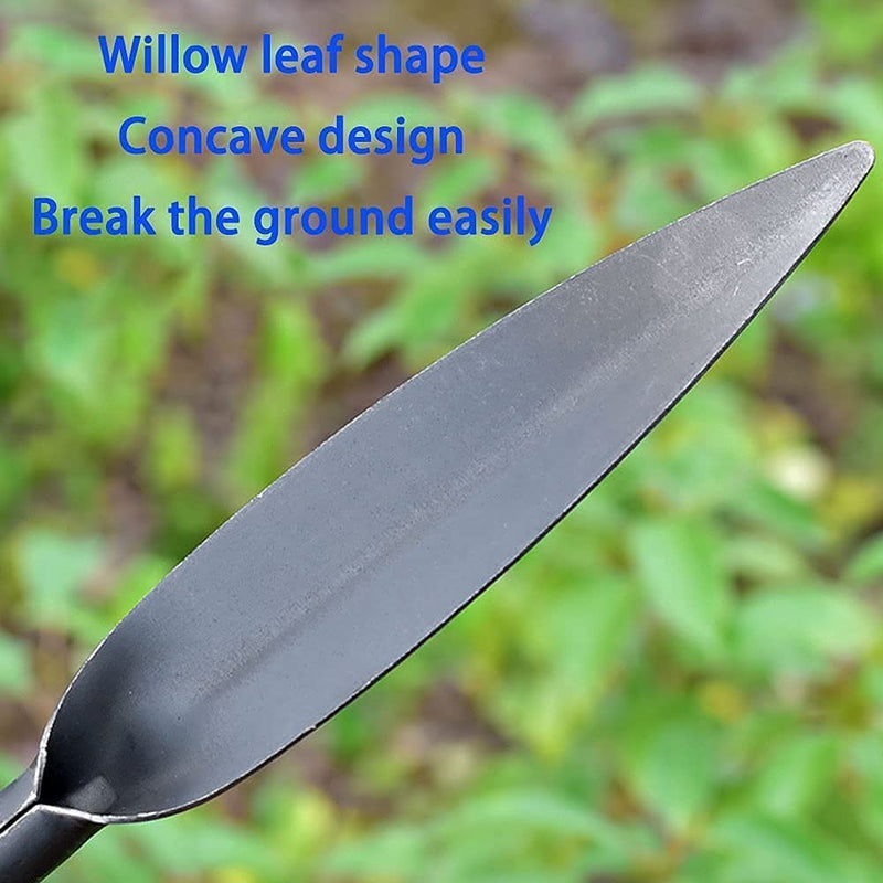 Willow Leaf-Shaped Garden Trowel Tool 12-inch Hand Shovel High-Carbon Steel Material One-Piece Forged Heavy Duty Manual Tool Potting Digging Transplanting Planting Weeding (Grey) Gray - NewNest Australia