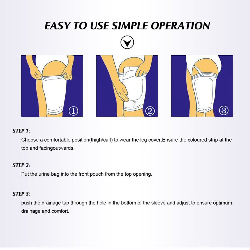2Pcs Catheter Leg Bag Holder, Foley Leg Bag Sleeve, Fabric Catheter Sleeves Leg Bag Holder, Drainage Bags Calf Holder Strap, Elastic Catheter Sleeve for Legs (L) L - NewNest Australia
