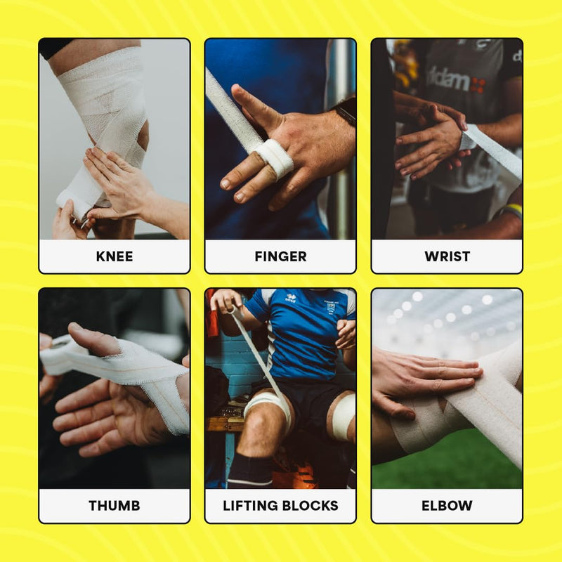 SPORTTAPE EAB Fabric Strapping Tape - 2.5cm x 4.5m | Thumb Tape, Rugby Finger & Toe Tape | Non Tear Elastic Adhesive Bandage Tape, Strapping Tape for Sport and Medical Use - Single Roll - NewNest Australia