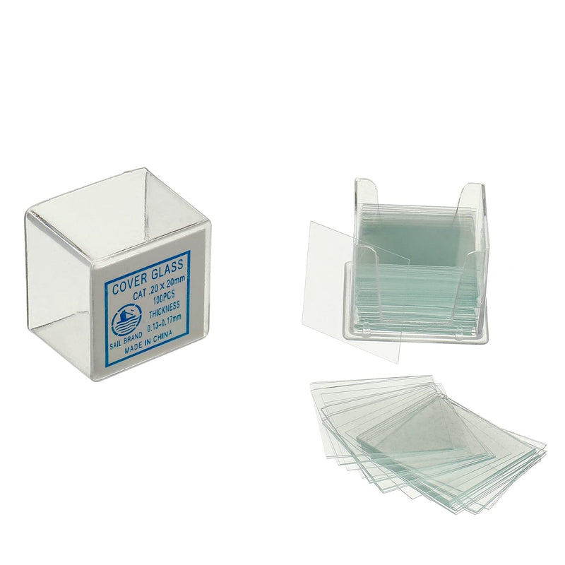 HUAREW 50 Pcs Ground Edge Pre-Cleaned Microscope Slides and 100 Pcs Pre-Cleaned Microscope Cover Glasses with 4 Plastic Droppers - NewNest Australia