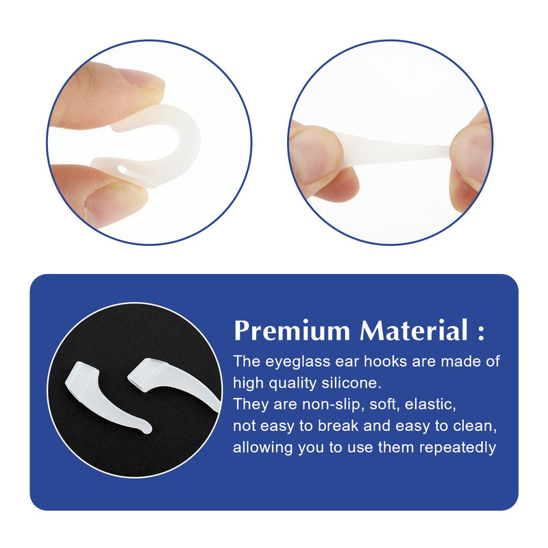 WLLHYF 16 Pairs Silicone Glasses Ear Cushions Non-Slip Ear Hook Holder Glasses Temple Set Soft Sunglasses Holder Comfortable Ear Hooks Glasses Accessories - NewNest Australia