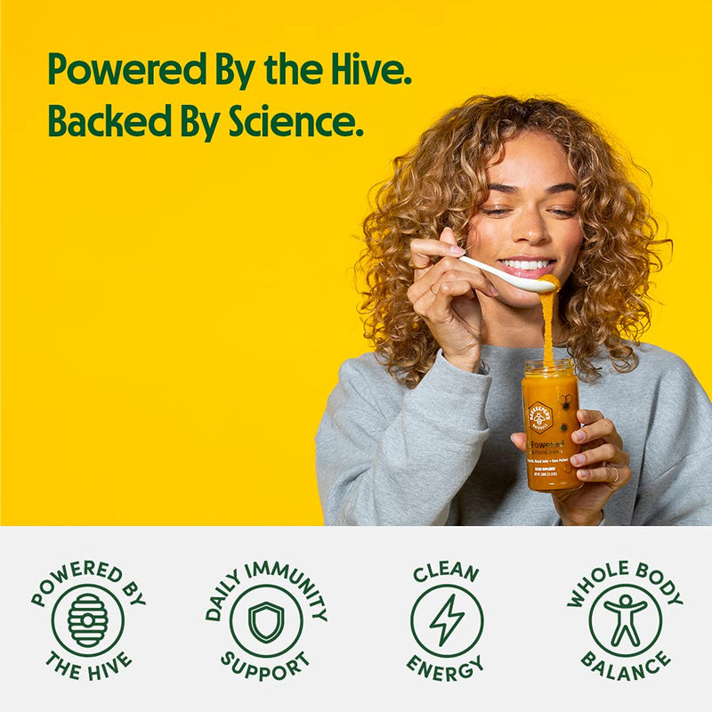 BEEKEEPER'S NATURALS B.Powered - Fuel Your Body & Mind, Helps with Immune Support, Mental Clarity, Enhanced Energy & Athletic performance - Propolis, Royal Jelly, Bee Pollen, Honey (4.4 oz) 4.4 Oz - NewNest Australia