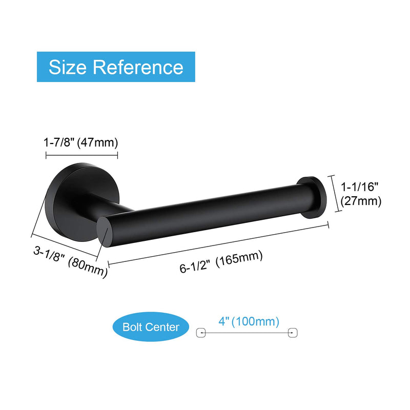 TASTOS Matte Black Toilet Paper Holder SUS304 Stainless Steel, Modern Round Tissue Roll Holders Wall Mount, Toilet Paper Roll Dispenser Bathroom 5 inch TP Holder for Kitchen Washroom 1 - NewNest Australia