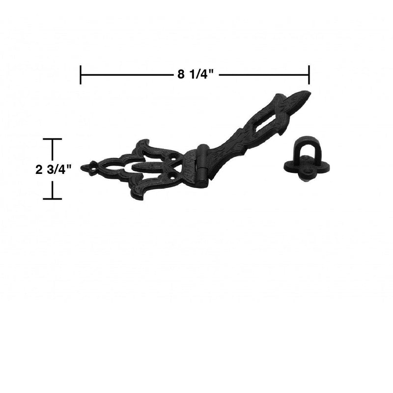 Black Iron Hasp Lock 8.25" X 2.75" Heavy Duty Rust Resistant Hasp Door Latches Safety Padlock Clasps for Cabinets, Farmhouse Barn Gate Or Garage Doors | Renovators Supply Manufacturing Pack of 1 - NewNest Australia