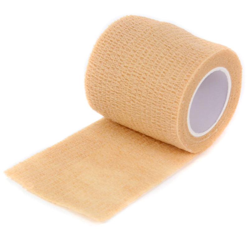 Ever Ready First Aid Self Adherent Cohesive Wrap Bandages, 2” x 5 Yards for First Aid, Sprains, Swelling, Sports, Pets, Tan Color – 12 Count - NewNest Australia
