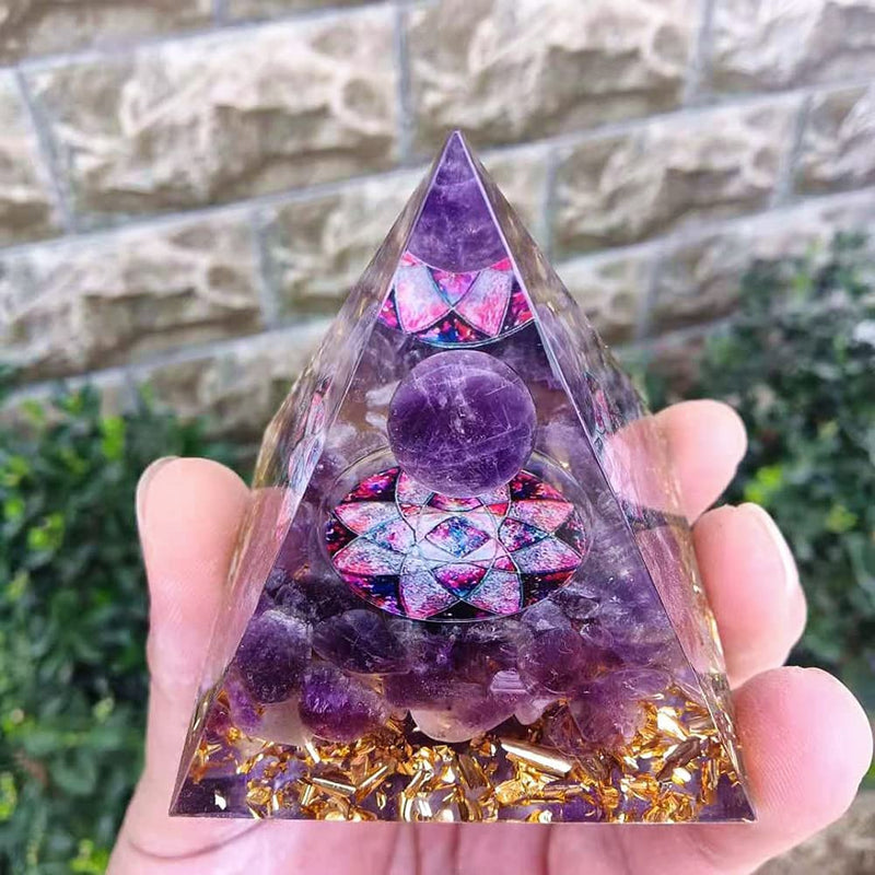 ycyingcheng Pyramid Ogan Crystal Energy Tower Nature Reiki Chakra Crushed Stone, Negative Energy Remover Blessing Home Office Ornaments, Healing Crystal Boost Immune System Meditation, 6cm D - NewNest Australia