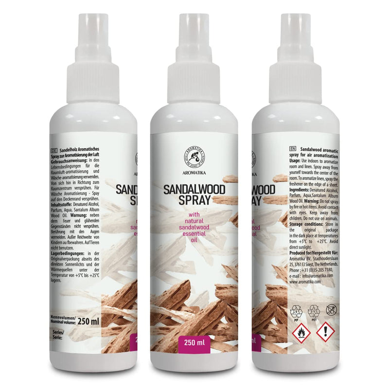 Sandalwood Room Spray And Air Freshener 250 Ml - Made From Pure Sandalwood Essential Oil - Natural Fragrance Spray - Relaxing Room Fragrance - Sleep Spray - Sandalwood Oil Aromatic Spray - NewNest Australia