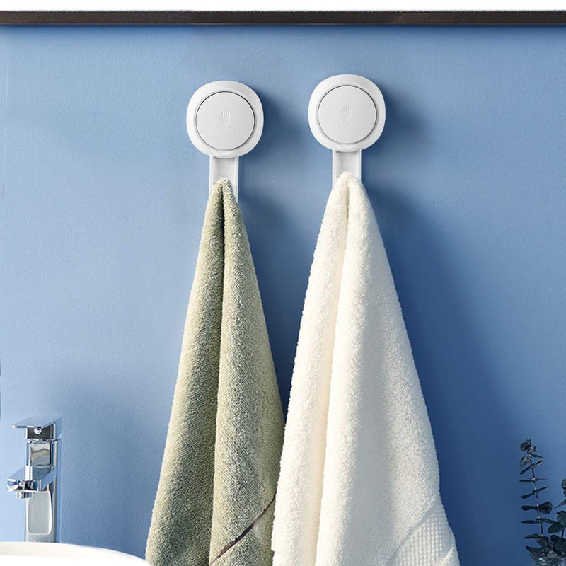 NewNest Australia - Marchpower Suction Cups Shower Hooks Reusable SuperLock Utility Hooks(4 Pack) Heavy Duty Vacuum Suction Home Kitchen Bathroom Wall Hooks Hanger for Towel Loofah Cloth Key & Ceiling Hanger 4 Pack 