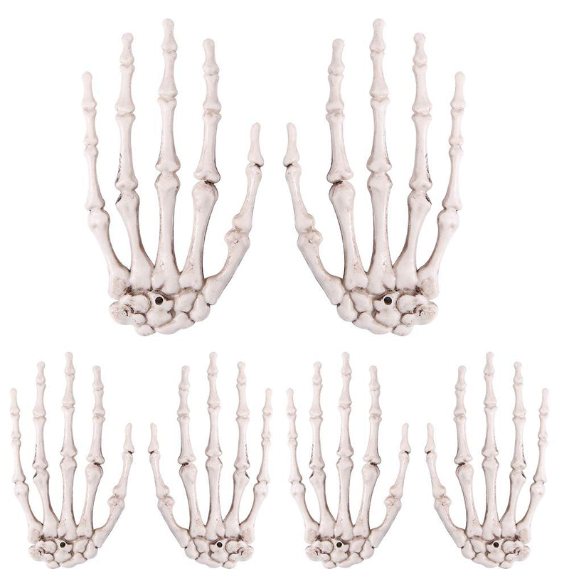 Teemico 6 Pack Halloween Skeleton Hands Plastic Skeleton Hands Halloween Hand Props - NewNest Australia