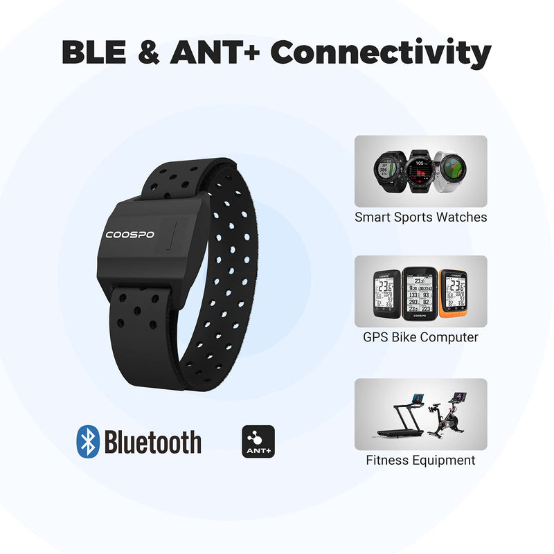 COOSPO Heart Rate Monitors Armband Optical Heart Rate Sensor Bluetooth 4.0 ANT+ Compatible with iFit Polar Strava Wahoo Garmin Peloton 706-UK - NewNest Australia