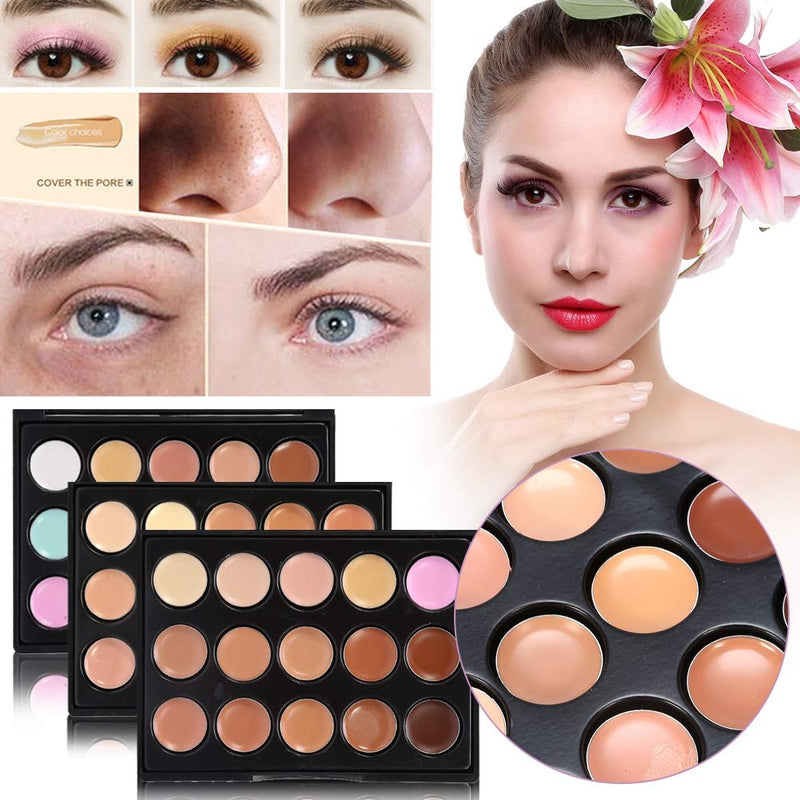 Professional Makeup Concealer, 15 Colors Face Eye Concealer Cream Contour Makeup Palette(#1) #1 - NewNest Australia