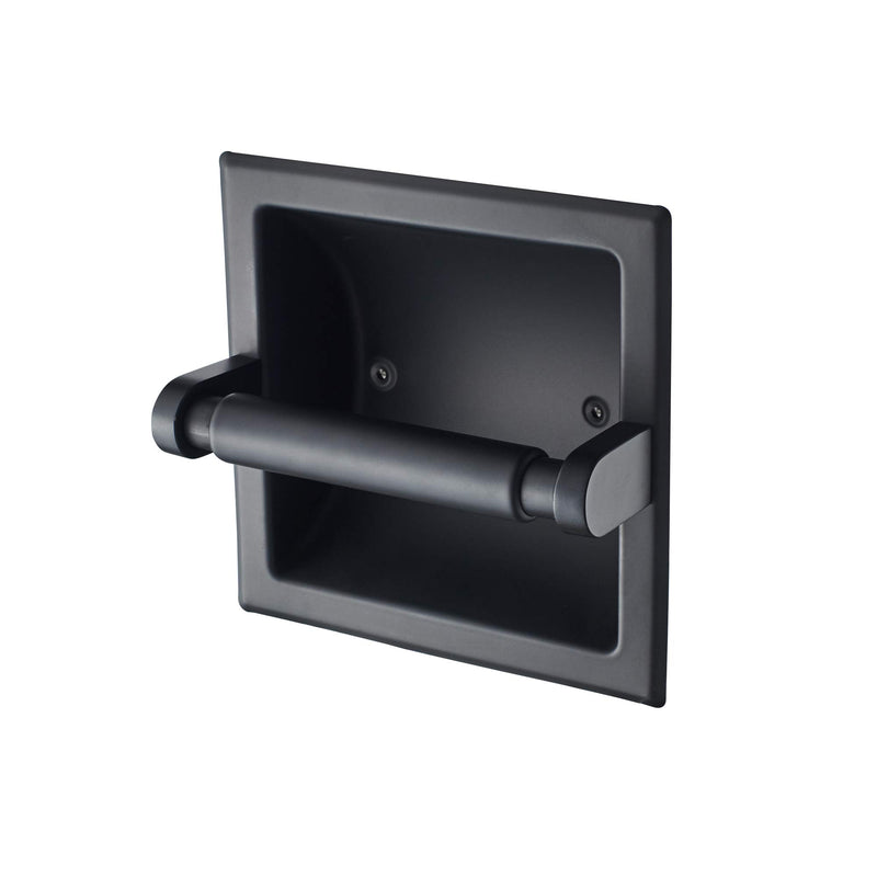 JunSun Matte Black Recessed Toilet Paper Holder Wall Toilet Paper Holder Tissue Paper Holder Toilet Tissue Holder All Stainless Steel Construction - Rear Mounting Bracket Included - NewNest Australia