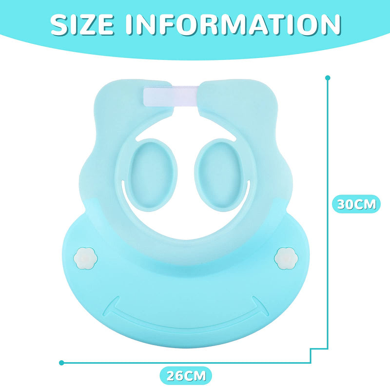 Children Bath Shower Cap Baby Shampoo Shower Cap Bath Visor Shampoo Bathing Hat Hair Washing Shield Prevent Shampoo into The Eyes and Ears for Toddlers Kids Infants (Blue) Blue - NewNest Australia