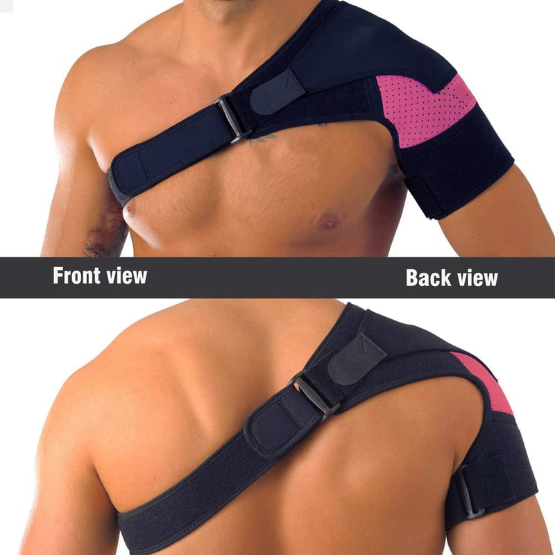 Tofbs Shoulder Brace For Women Men Adjustable Double Support On Shoulder Joint Helps Stability Shoulder Pain Relief For Tendonitis Fits Both Left Or Right (Pink) - NewNest Australia