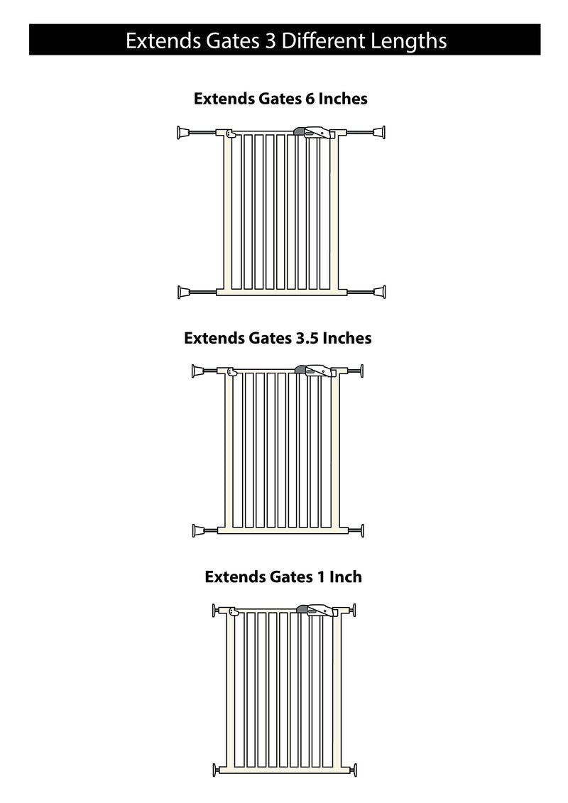 Wall Nanny Extender - 6 Inch Baby Gate Extension Kit (Made in USA) Extends Pressure Mounted Gates 6 Inches + Protects Walls - for Child, Pet & Dog Gates - Protector (4 Pack) - NewNest Australia