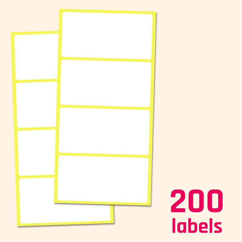 200 Pack, 4" x 2", Labels Stickers for Storage Bins - Matte White - NewNest Australia