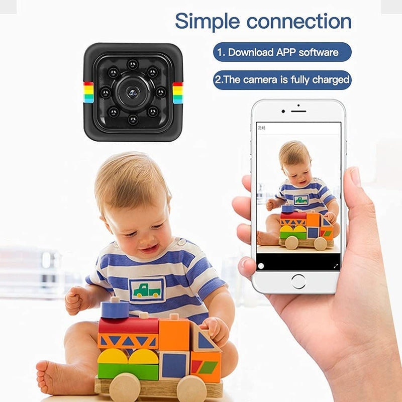 Mini Camera WiFi Wireless Camera Nanny Cam, 1080p / 2K HD Camera Home Security Camera,Night Vision Indoor/Outdoor Small Camera Record Dog Pet Camera for Mobile Phone Applications in Real Time - NewNest Australia