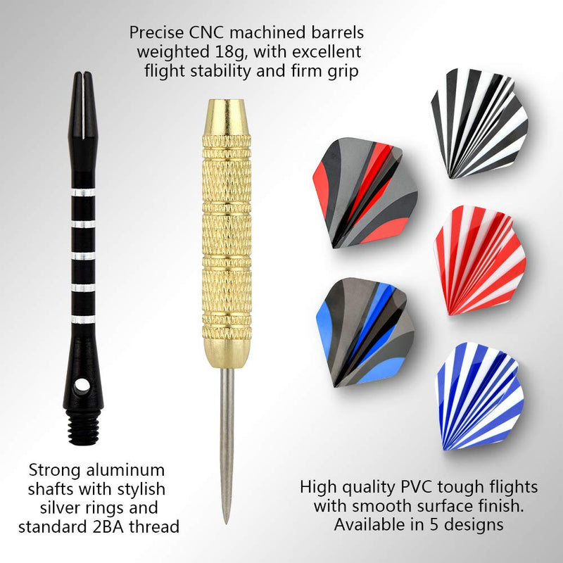 LinkVisions Steel Tip Darts Set, 18 Grams, 15 Pack Steel Barrels - NewNest Australia