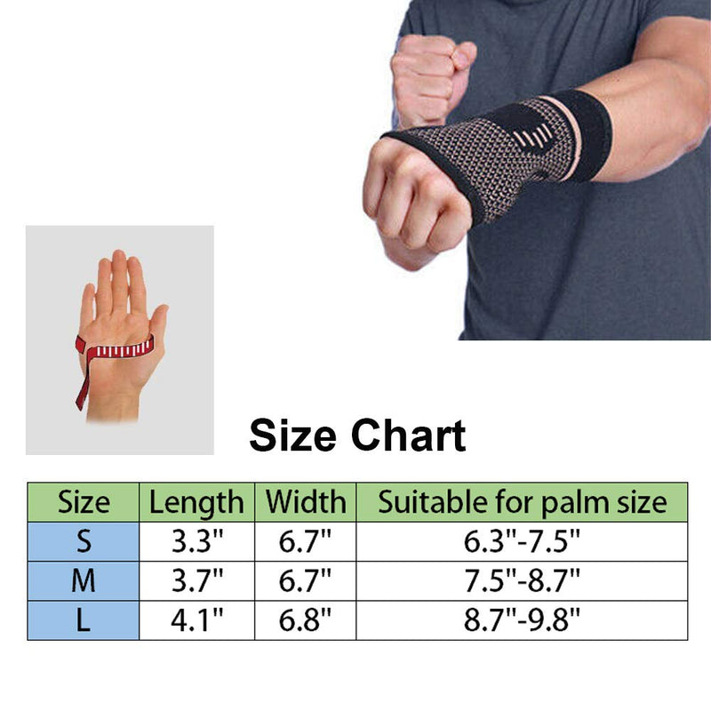 Faletony (Set Of 2) Wrist Bandage Wrist Splint Copper Wrist Guard Hand Brace Wrist Support Sports Bandages For Sports, Fitness, Strength Training, Bodybuilding - NewNest Australia