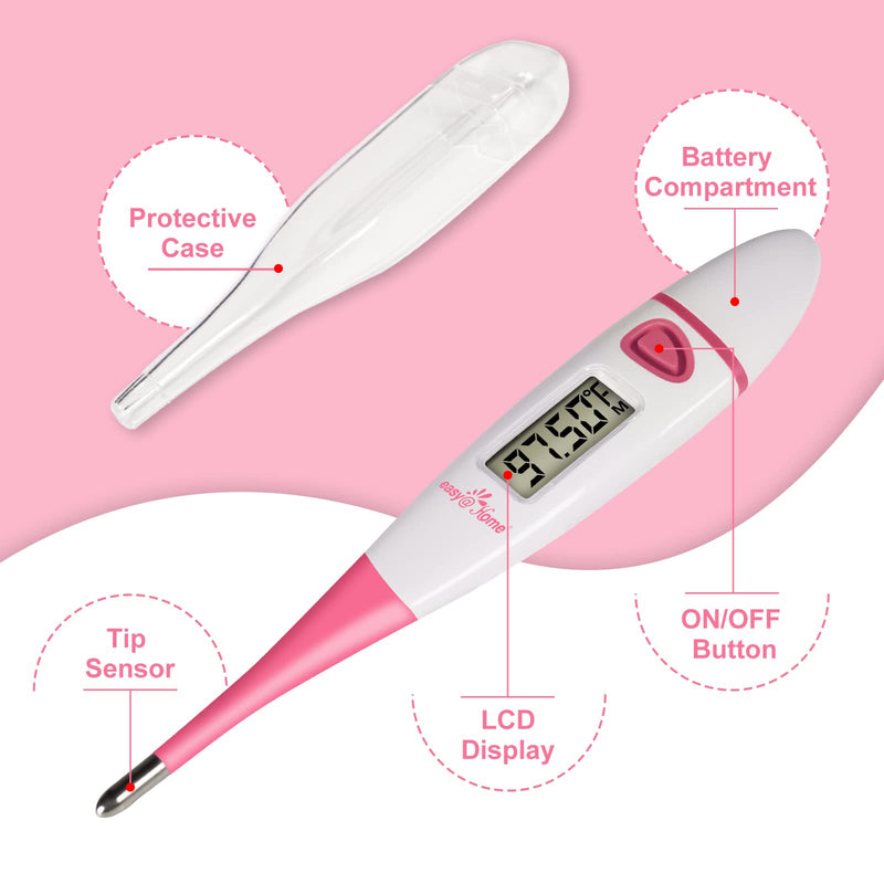 Ovulation Tracker Digital Basal Thermometer: Easy@Home BBT Thermometer for Fertility Prediction - Basal Body Thermometer for Accurate Temperature Monitoring with Premom App Pink DMT-3018 - NewNest Australia