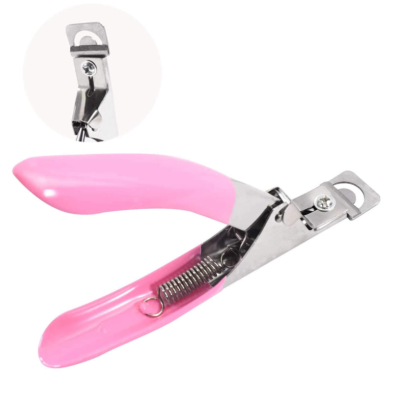 TRIXES Nail Tip Clipper - False Acrylic Nail Cutter - Nail Trimmer - Professional Nail Tip Clippers - False Nails Artificial Gel Nails Shaper - DIY Manicure or Salon Beauty Accessory - Colour Pink - NewNest Australia