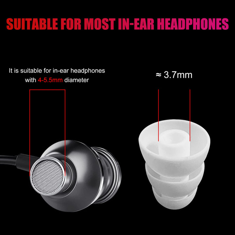 12 Pairs Silicone Earplugs, Three Layers Silicone Sound Insulation Earplugs, Noise Isolation Earplugs, Replacement Plug, Suitable For Most Earphones (3 Sizes, S/M/L) - NewNest Australia