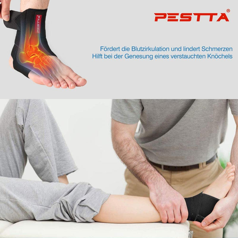 PESTTA Ankle Brace, Adjustable Foot Bandage, Flexible Ankle Brace, Ultra Thin Ankle Brace, Comfortable, Right and Left Ankle, Men and Women (Black, 1 Piece) - NewNest Australia