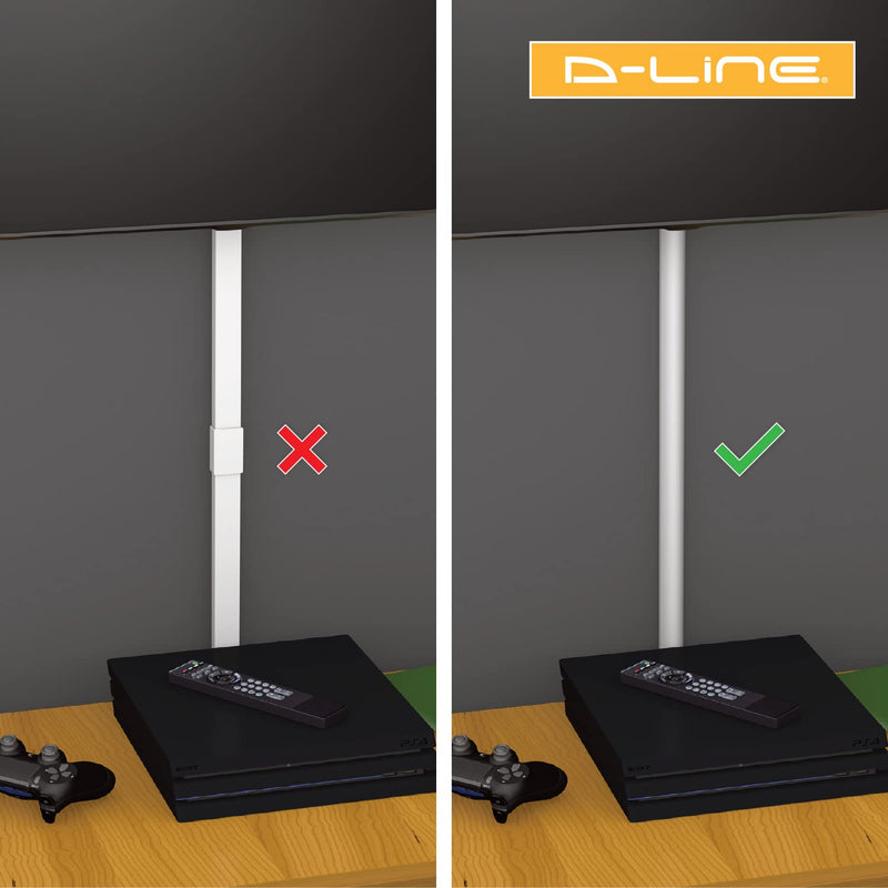 D-Line Medium Cord Cover | Decorative Cable Raceway | White | 39 Inch Length | Hinged One-Piece, Half-Round Design | Paintable | Self Adhesive Wire Hider - NewNest Australia