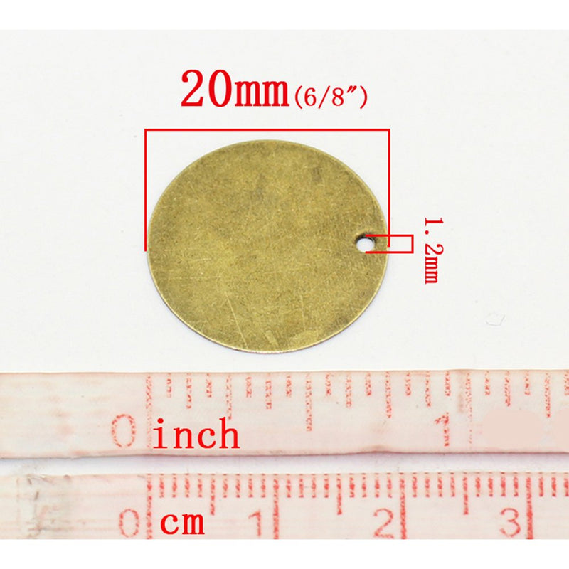 200 Antique Bronze Tone 13/16 Inch Metal Blanks Round Metal Stamping Blank and Charms 20mm Diameter - NewNest Australia