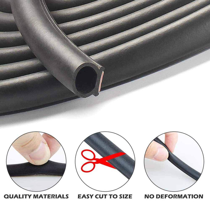 19.7 Feet Long Weather Stripping Seal Strip for Doors/Windows, Self-Adhesive Backing Seals Large Gap (from 5/16 inch to 11/20 inch) Seal Strip 11/20" (W) x 11/20" (T) x 19.7' (L) Black - NewNest Australia