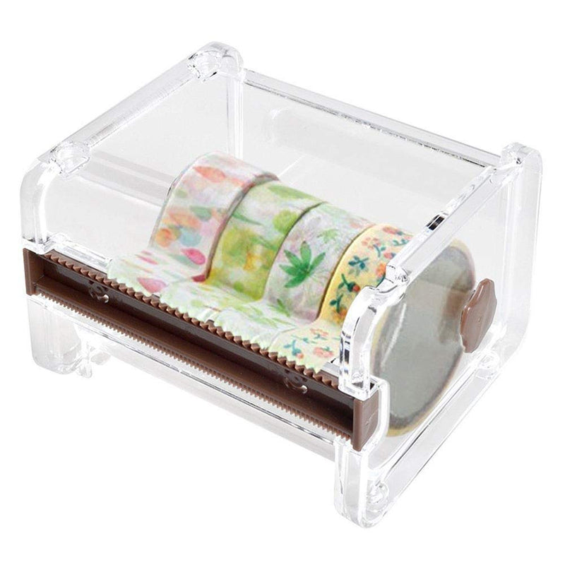 2pcs HomDSim Washi Tape Dispenser Cutter,Roll Tape Holder Organizer,Masking Tape Desktop Tape DIY Sticker Roll Tape Cutter Holder Storage,Washi Tape Box Brown - NewNest Australia