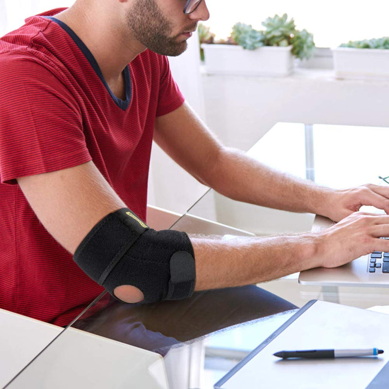 Elbow Brace for Tendonitis, Adjustable Elbow Support with Dual-Spring Stabiliser, Breathable Elbow Strap for Golfers Elbow, Tennis Elbow, Arthritis, Sports Injury and Provides Support Elbow Brace With Splints - NewNest Australia