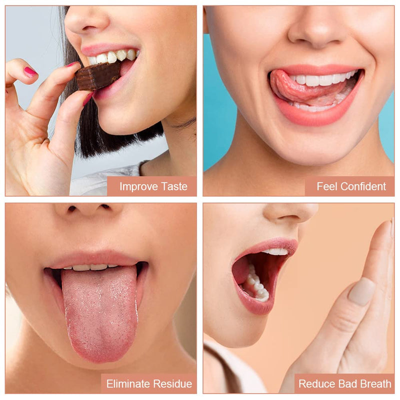 Acwoo Tongue Cleaner Stainless Steel, Pack Of 2 Rose Gold Tongue Scrapers, Tounge Crapper With Handles For Adults, Oral Care, Tongue Scraper Probadent Against Bad Breath Tongue Brush Heals (Opening) - NewNest Australia